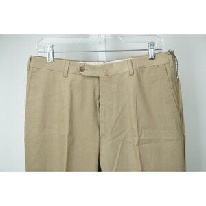 Luigi Borrelli Khaki Brown  100% Cotton Pants Sz 48 NEW